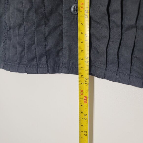 Lady Dutch Black Sleeveless Collar Cotton Blend Button Down Casual Shirt Size XS - Picture 8 of 10